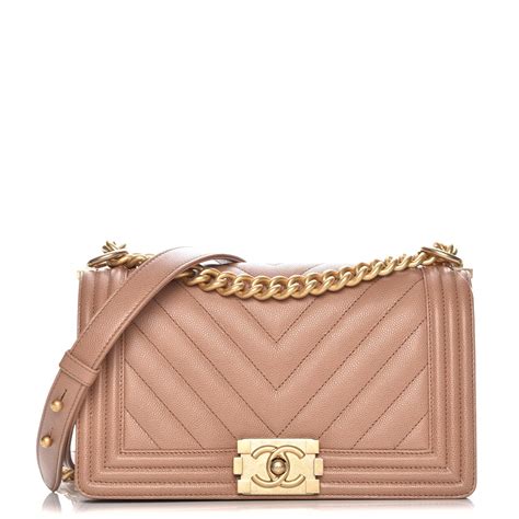 chanel light beige caviar|CHANEL Caviar Chevron Quilted Medium Boy Flap .